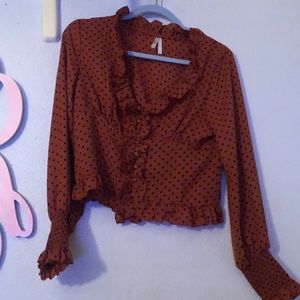 Orange Polka Dot Crop Top